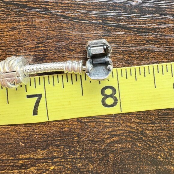 VTG Pandora Sterling Silver 925 Charm Bracelet Happy Birthday Charm Scroll Charm - Picture 6 of 16